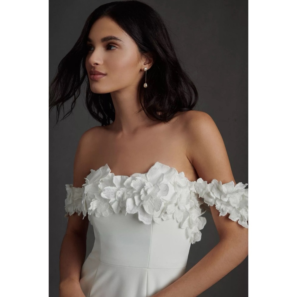 NWT Jenny by Jenny Yoo Willow Strapless Floral Convertible Wedding Gown White 10 - Picture 3 of 10